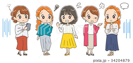 アラサー世代の働くolグループのイラストのイラスト素材 アラサー世代の働くolグループのイラストのイラスト素材