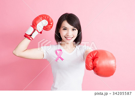 woman with chest health concept 34205587