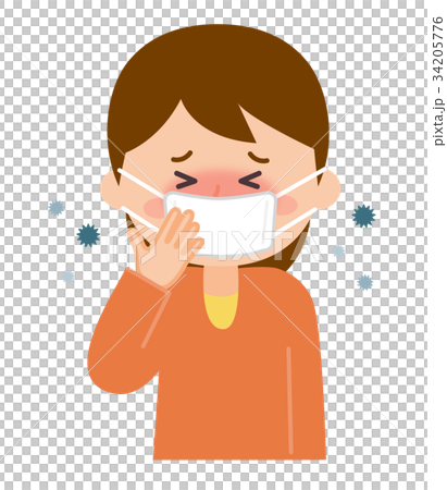 咳払いをする女性のイラスト素材