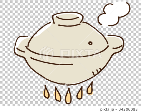 土鍋のイラストのイラスト素材 [34206088] - PIXTA