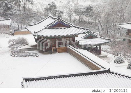席従事 雪景色 忠清北道 34206132