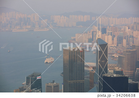 Aerial view of skyscrapers Hong Kong Aerial view of skyscrapers Hong Kong 34206638