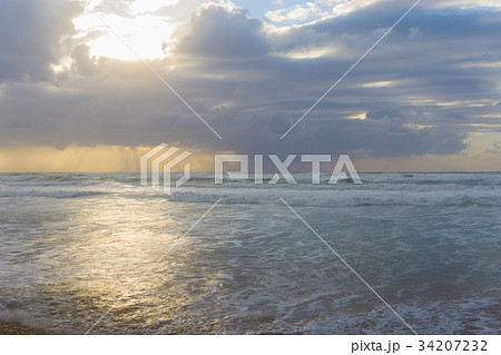 Sea of clouds during dramatic sunrise taken at the Sea of clouds during dramatic sunrise taken at the 34207232