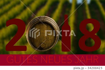New Year Celebration with wine 2018 New Year Celebration with wine 2018 34208423