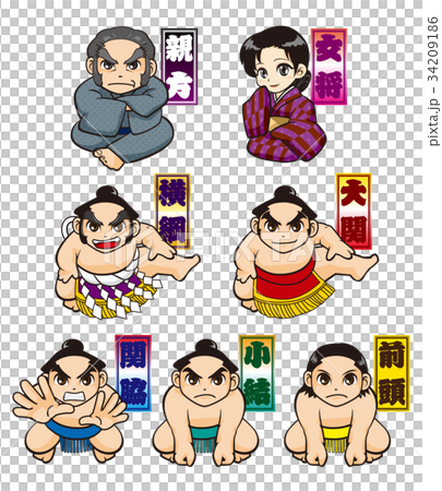 相撲人物セット【名称つき】 34209186