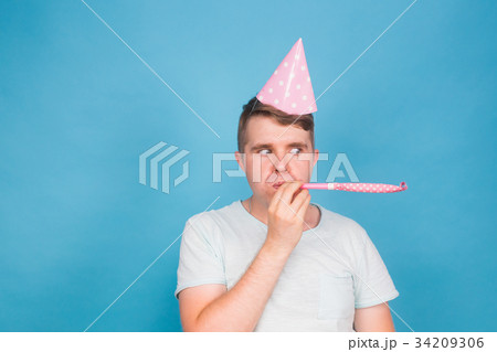 fool crazy man. happy expression. April fools day 34209306