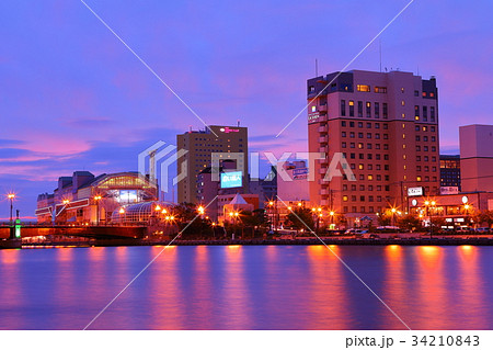 釧路夜景の写真素材