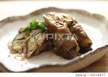 ナスの豚肉巻き 34210877