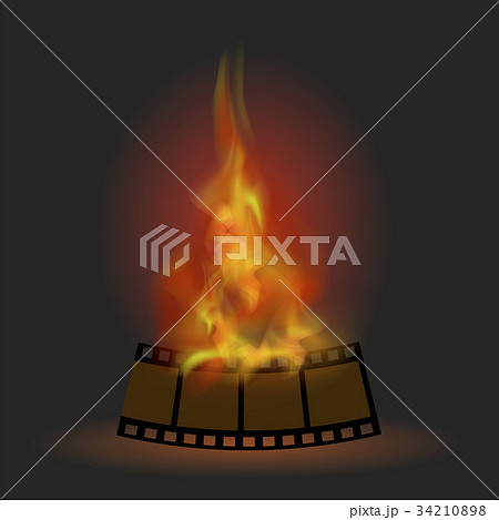 Burning Stripe with Fire Flame 34210898