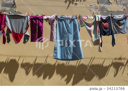 Clean laundry and its shadow Clean laundry and its shadow 34213766