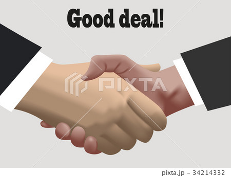 Handshake in realistic design . good deal 34214332