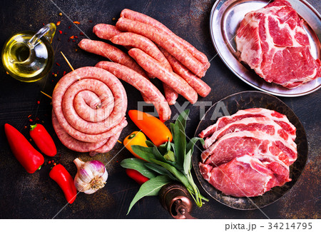 meat and sausages meat and sausages 34214795