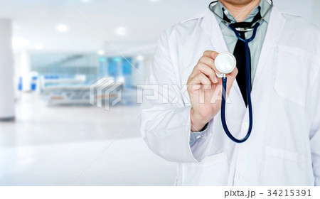 Doctor holding a stethoscope on Hospital ward 34215391