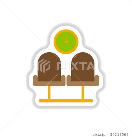 paper sticker on white background airport waiting 34215565