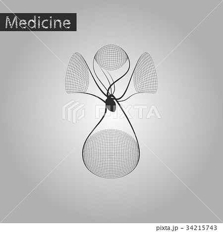 black and white style icon of circulatory system 34215743