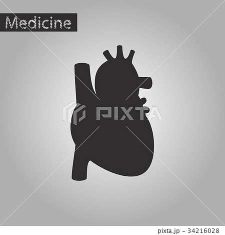 black and white style icon of heart 34216028