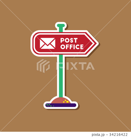 paper sticker on stylish background sign post 34216422