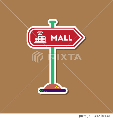 paper sticker on stylish background mall sign 34216438