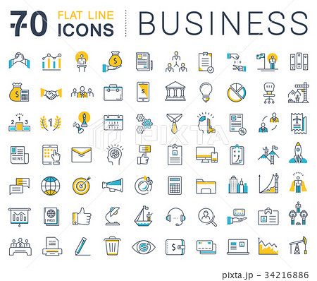 Business Flat Icons Set Isolated On White Background Royalty Free SVG,  Cliparts, Vectors, and Stock Illustration. Image 47990747.