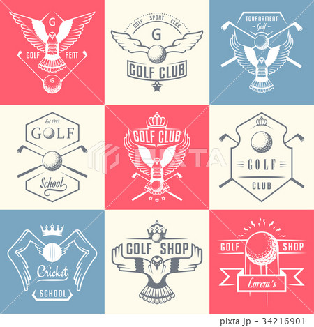Set of Vintage Golf Logos and Badges. 34216901