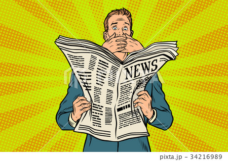 Scary scary bad news in the newspaper, reader 34216989