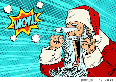 Wow Santa Claus Christmas character emotional Wow Santa Claus Christmas character emotional 34217034