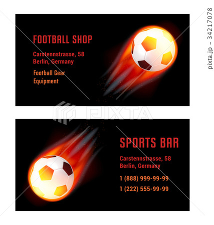 Vector Card Football Ball with fire Vector Card Football Ball with fire 34217078