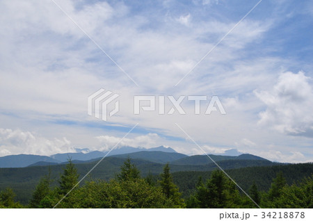 入笠山頂上から見る南アルプス 入笠山頂上から見る南アルプス 34218878