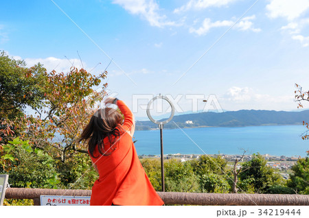 天橋立　傘松公園　かわらけ投げ 34219444