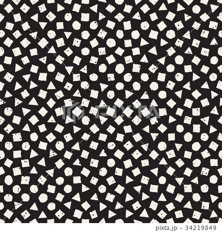 Hand drawn black and white ink abstract seamless 34219849