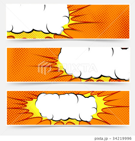 Bright pop art style orange dot header collection 34219996