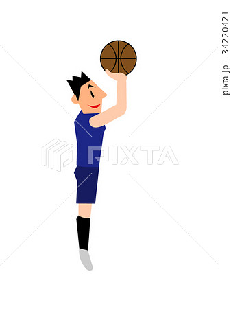 バスケットプレーヤー フリースローのイラスト素材 34220421 Pixta
