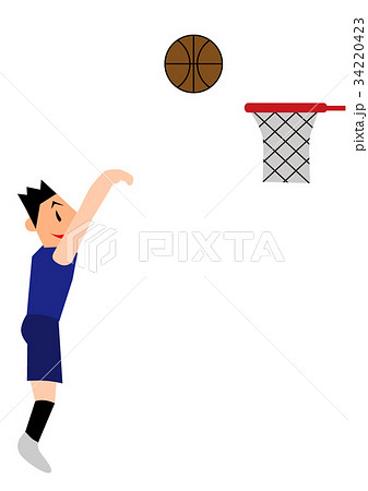 バスケットプレーヤー シュート フリースローのイラスト素材 34220423 Pixta