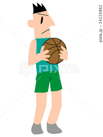バスケットプレーヤー キャッチ パス スローインのイラスト素材
