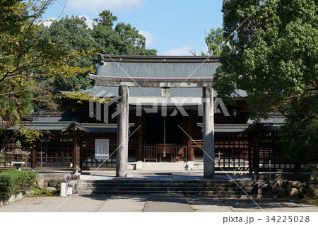 岡山県津山市にある作楽神社：拝殿と鳥居 34225028