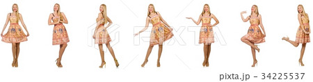 Woman in fashion looks isolated on white Woman in fashion looks isolated on white 34225537