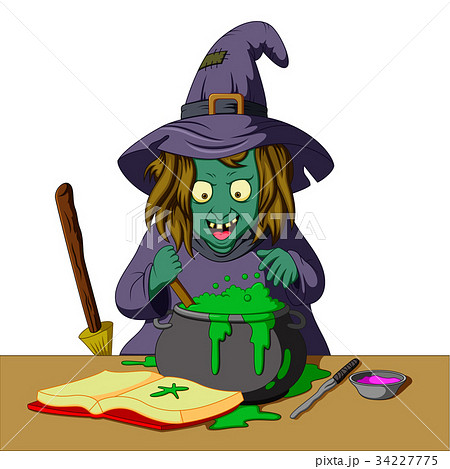 Witch preparing a potion Witch preparing a potion 34227775