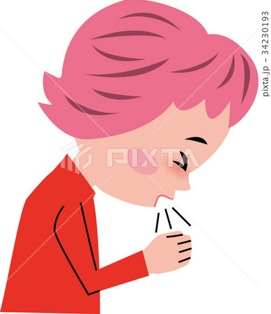 咳き込む女の子のイラストのイラスト素材