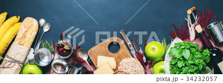 Banner Picnic Ingredients Healthy Fruits Cornel 34232057