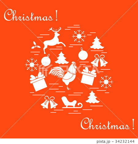 different new year and christmas symbols arranged different new year and christmas symbols arranged 34232144
