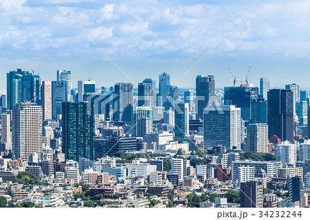 東京 港区周辺の高層ビル群の写真素材