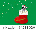 クリスマスブーツの中のフレンチブルドック＿横イチ 34233020