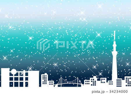 クリスマスイメージ 東京 青 クリスマスイメージ 東京 青 34234000