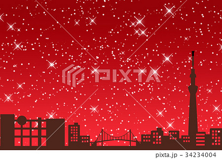 クリスマスイメージ　東京　赤 34234004