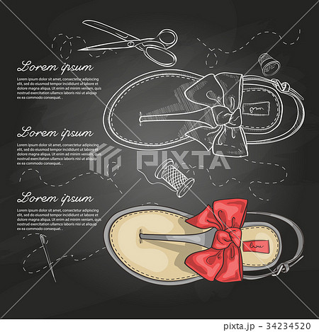 Fashion vector sketch womens shoes. 34234520