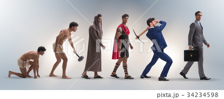 Progression of man mankind from ancient to modern 34234598