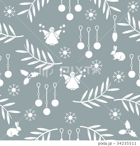 Winter seamless pattern with variety new year  34235511
