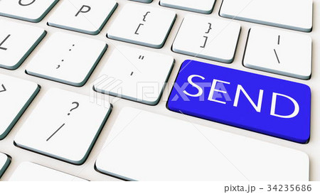 Close-up shot of computer keyboard and blue send Close-up shot of computer keyboard and blue send 34235686