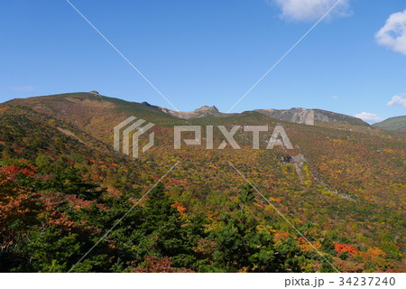 薬師岳からの安達太良山の紅葉２ 34237240