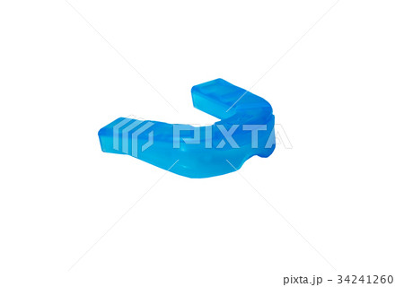 Close-up isolated blue gum-shield Close-up isolated blue gum-shield 34241260